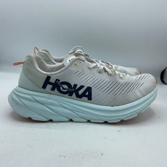 Hoka One One Womens Rincon 3 White Blue Glass Running Shoes Size 9.5b (5080268) - Picture 2 of 6